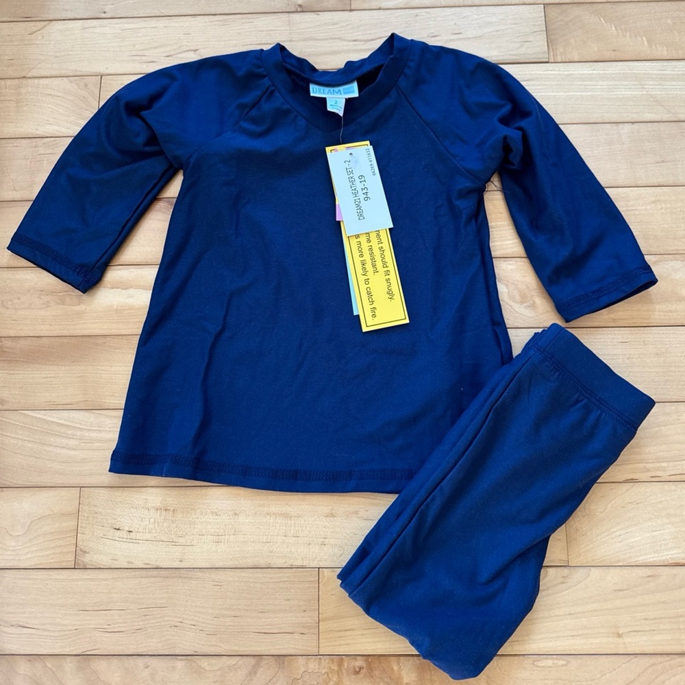 LuLaRoe Dream Heather Sleep PJ Pajama Set Navy Blue Kids size 2 Buttery Soft!!